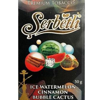 Тютюн Serbetli Ice Watermelon Cinnamon Bubble Cactus (Лід Кавун Кориця Бабл Кактус) 50г